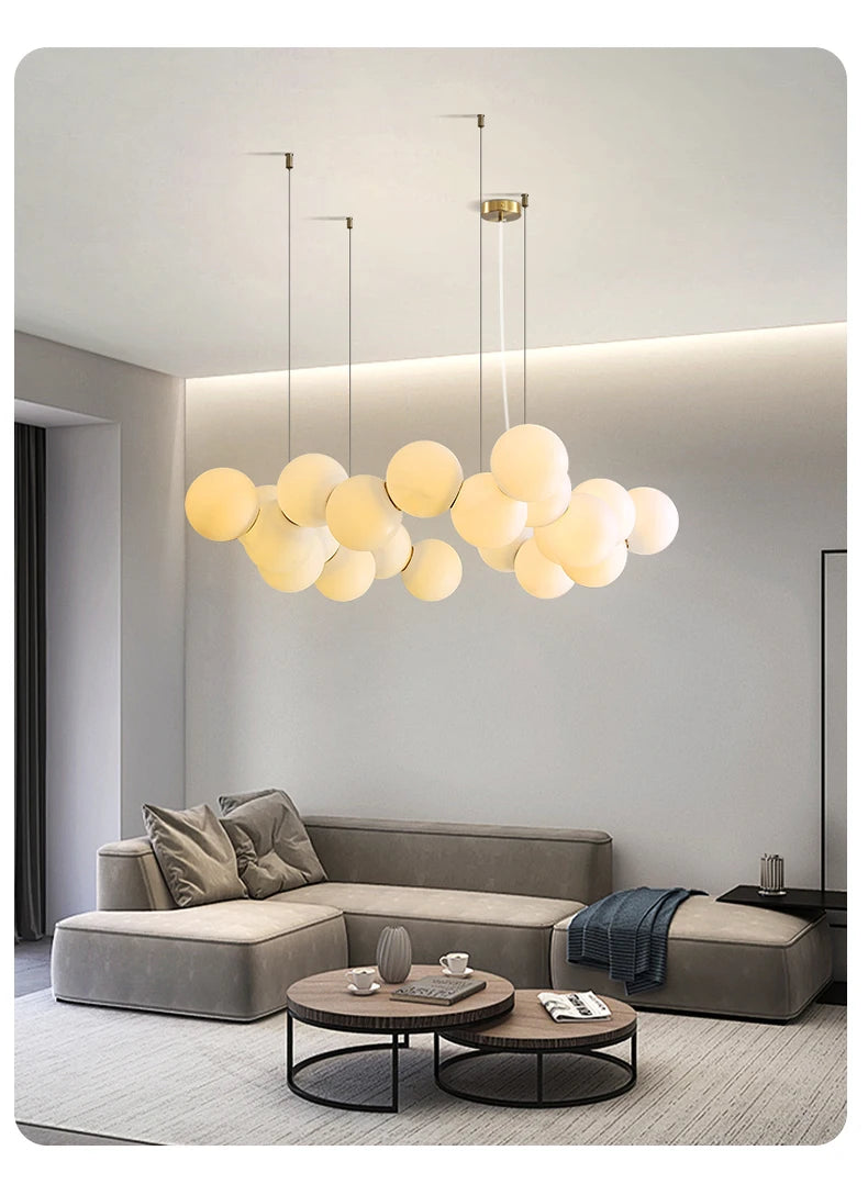 Cloud Linked Bubble Chain Pendant Light