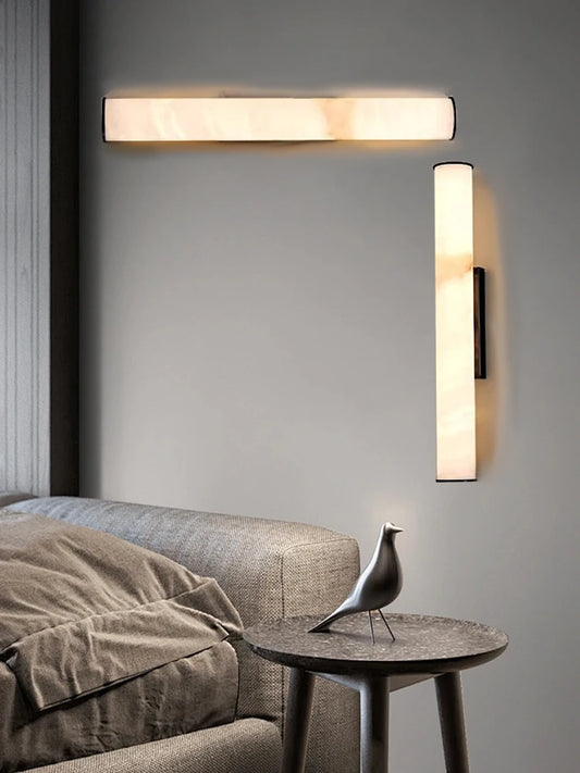 Daphne Laurel Tube Alabaster Wall Sconce