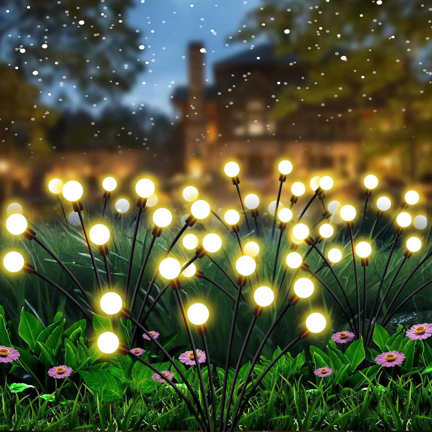 Solar Firefly Garden Lights – Outdoor Waterproof LED Pathway Decor (10 Bulbs per Stem)