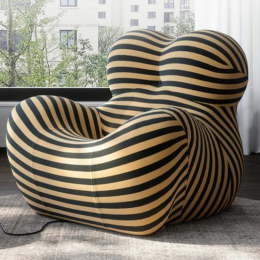 Bauhaus Striped Bean Sofa with Ottoman