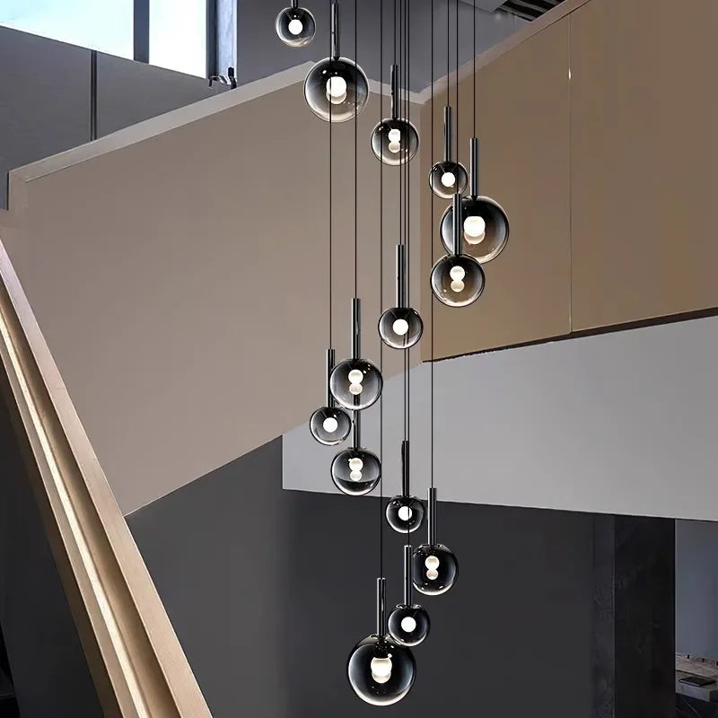 Sylvara Smoky Gray Glass Cluster Chandelier