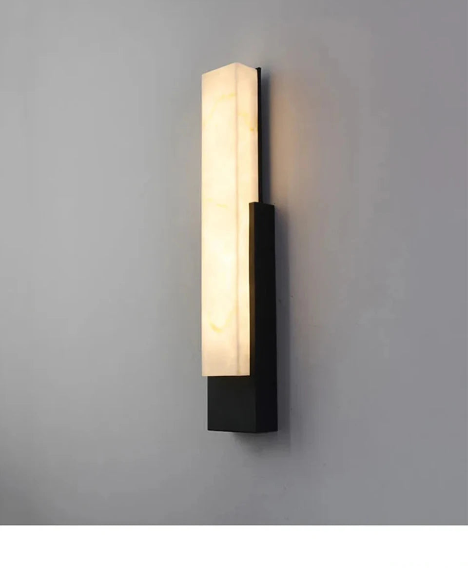 Outdoor Minimalist Alabaster LED Wall Sconce, Waterproof