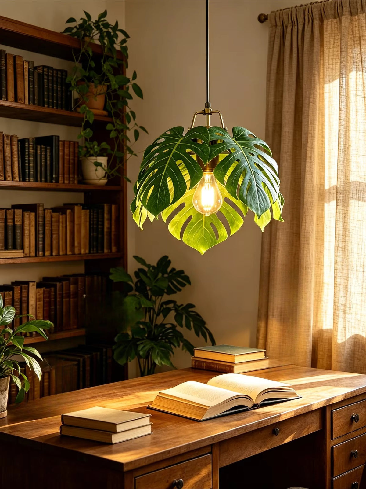 Palmera Monstera Leaf Resin Pendant Light