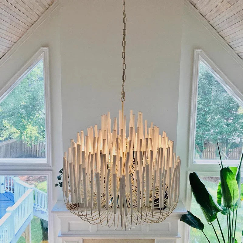 Agave Abstract Wood Chandelier