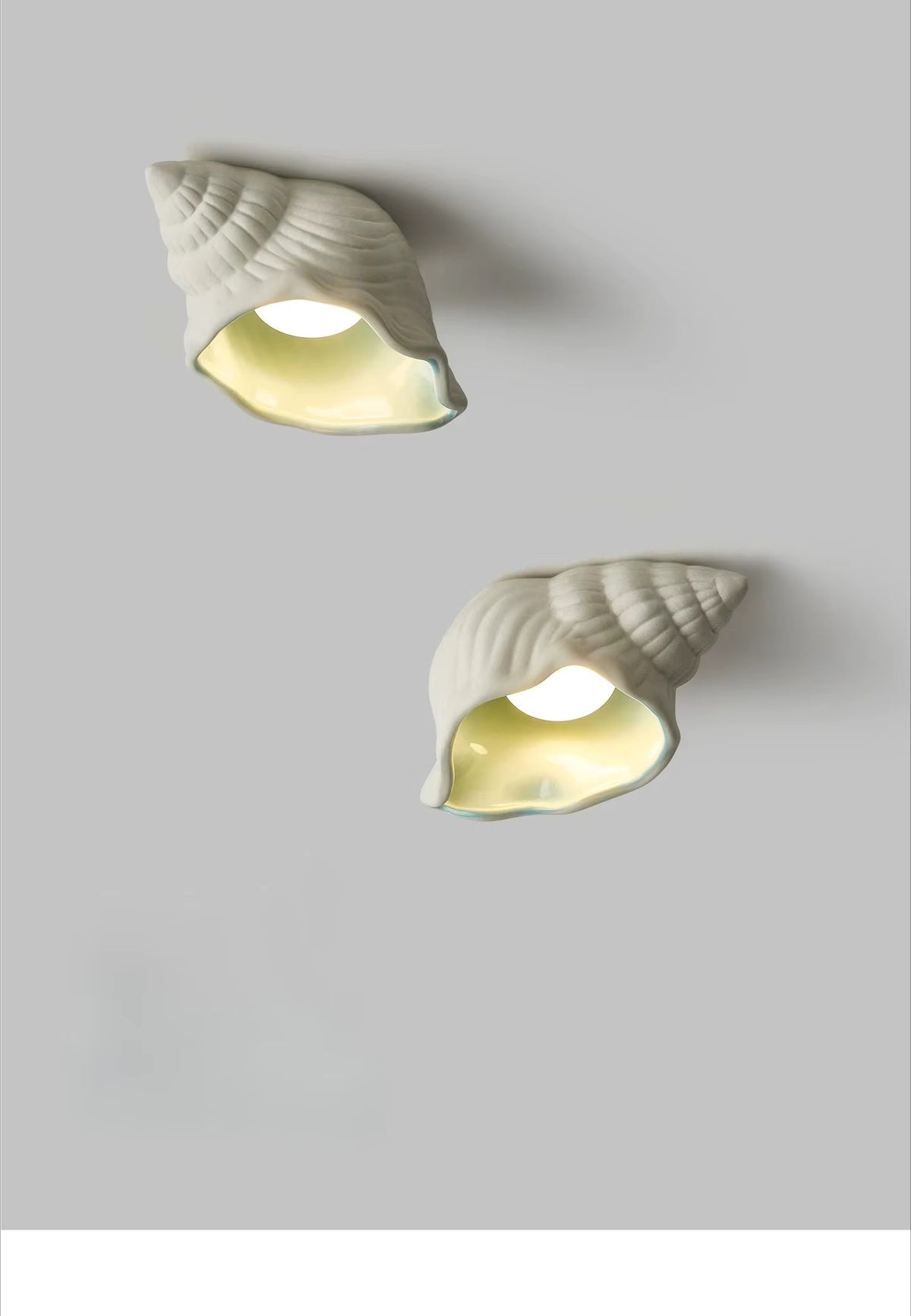 Nerissa Ceramic Conch Shell Ceiling Light