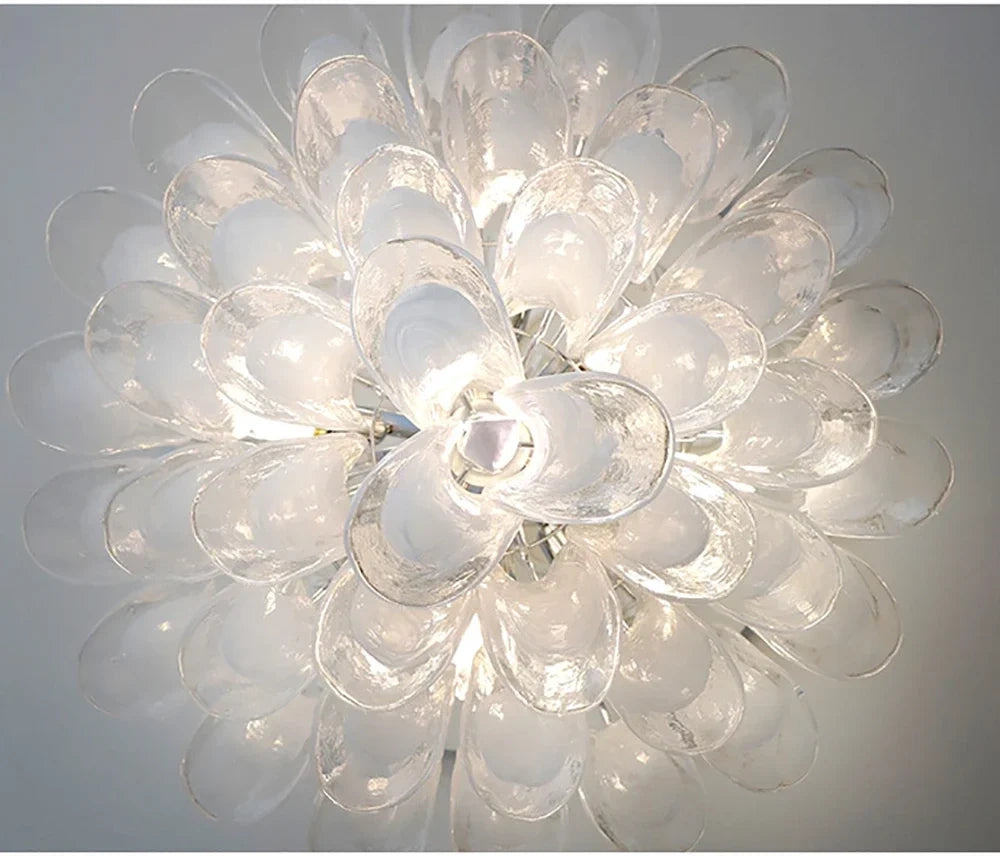 Alessia White Jade Glass Branch Chandelier
