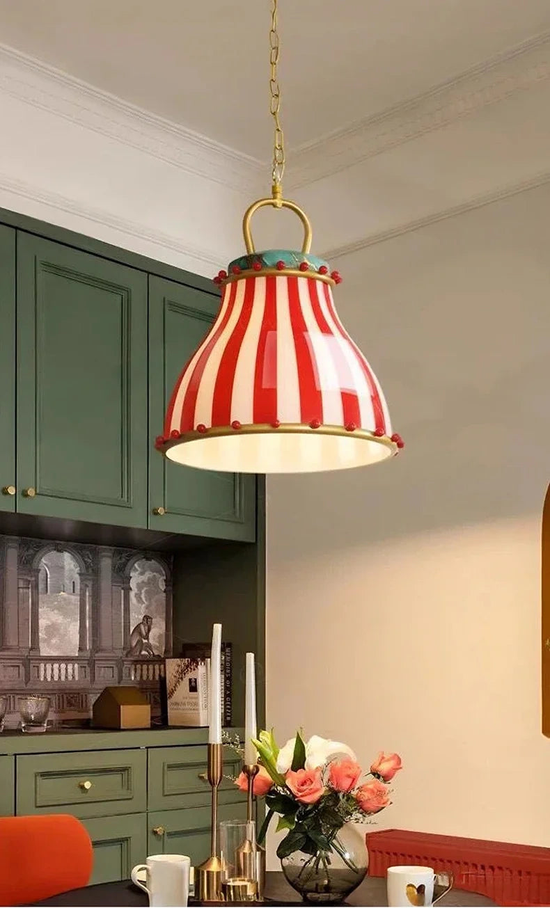 Rosetta Red Stripe Table Lamp & Pendant Light