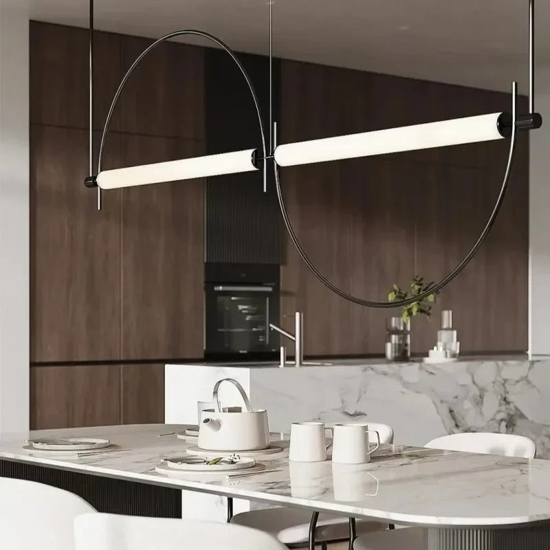Designer Arched Linear LED Pendant Light, Dimmable