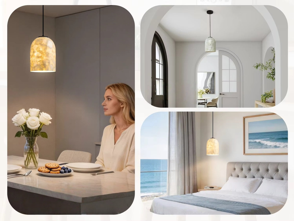 Nerina Capiz Shell Glass Dome Pendant Light