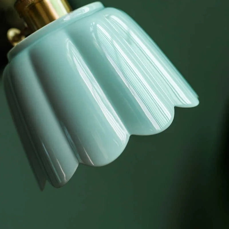 Celestine Floral Scalloped Ceramic Pendant Light
