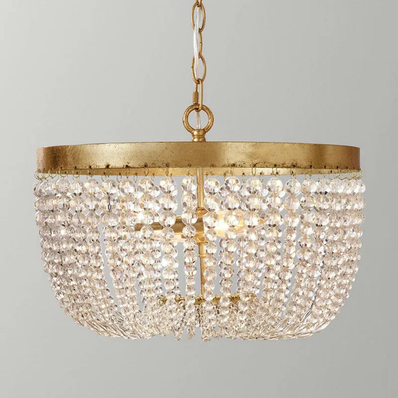 Round Crystal Beads Chandelier with Hanging Chain