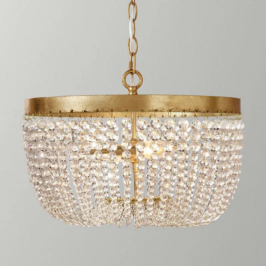 Round Crystal Beads Chandelier with Hanging Chain