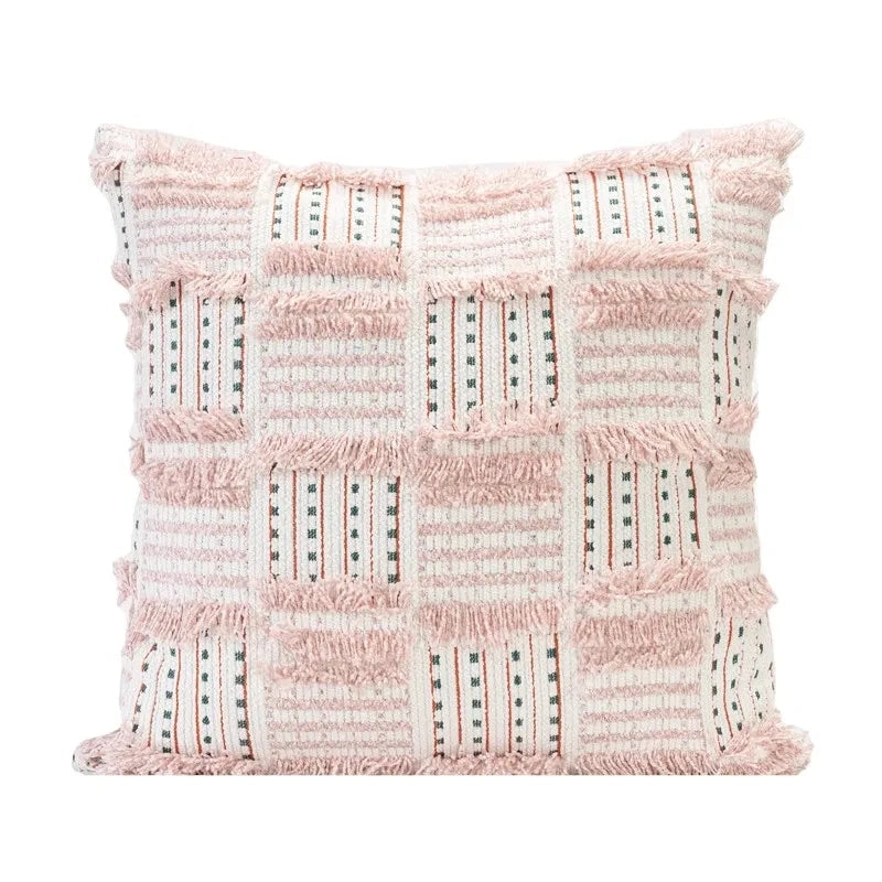 Pink Patchwork Pillow Case Modern Luxury Decorative Cushion