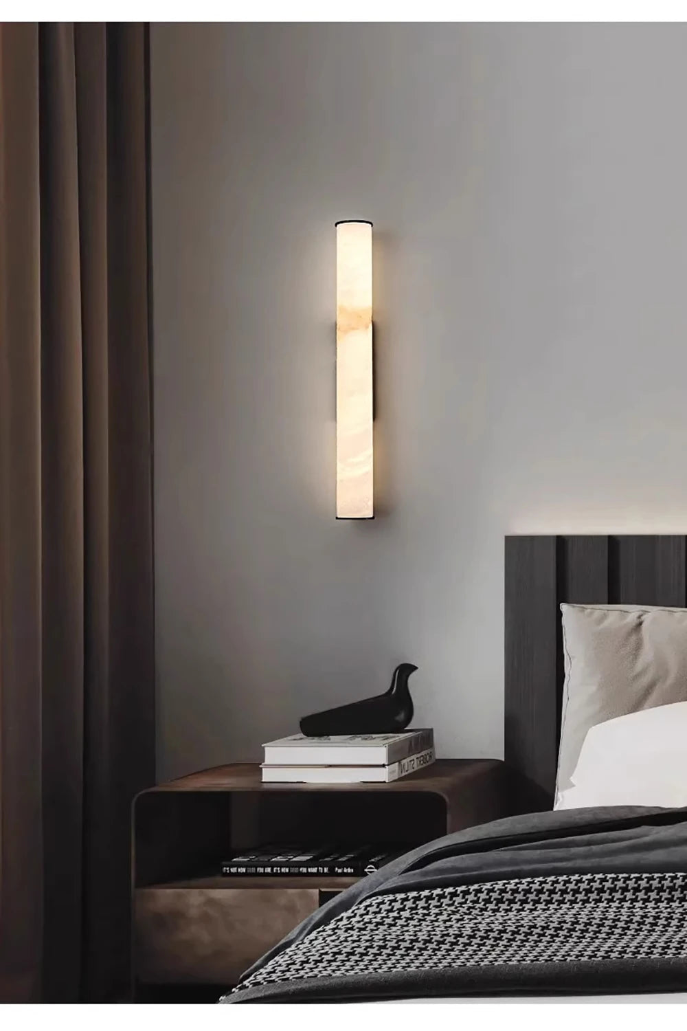 Daphne Laurel Tube Alabaster Wall Sconce