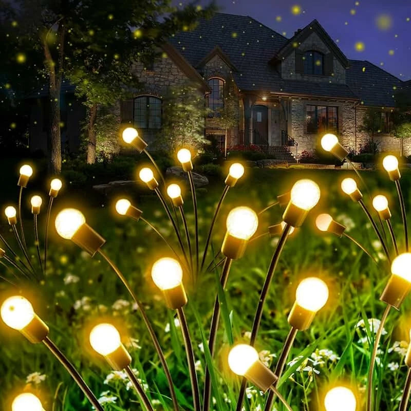 Solar Firefly Garden Lights – Outdoor Waterproof LED Pathway Decor (10 Bulbs per Stem)
