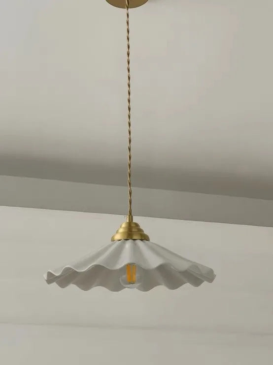 Lucie Pleated Ceramic Pendant Light