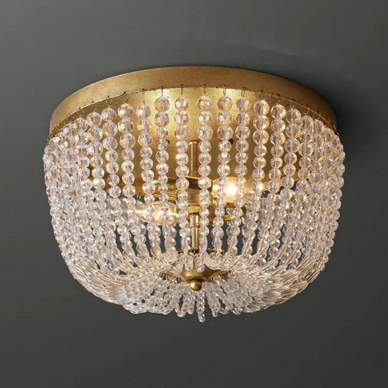 Round Crystal Beads Chandelier with Hanging Chain