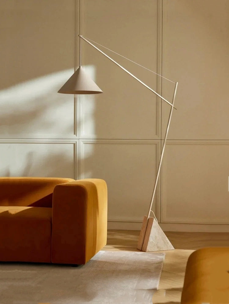 Arden Travertine Cantilever Floor Lamp
