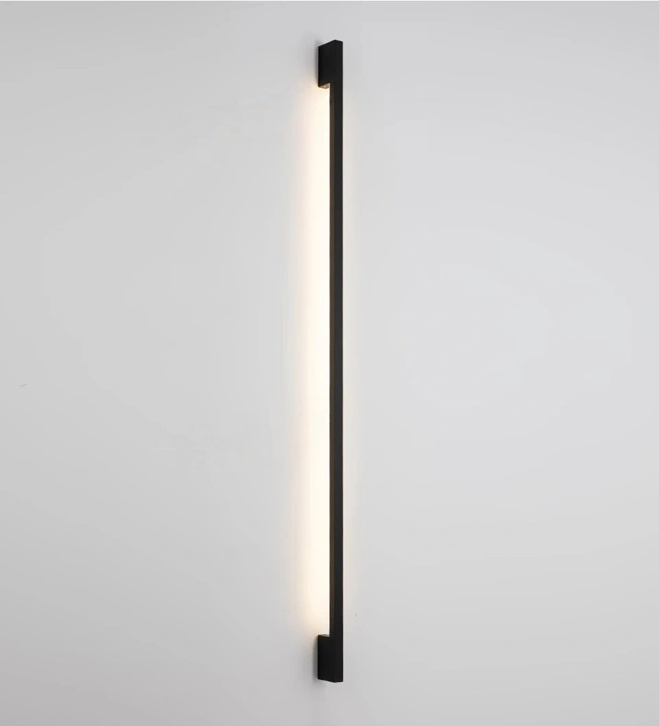 Minimalist Slim Black Waterproof LED Wall Light