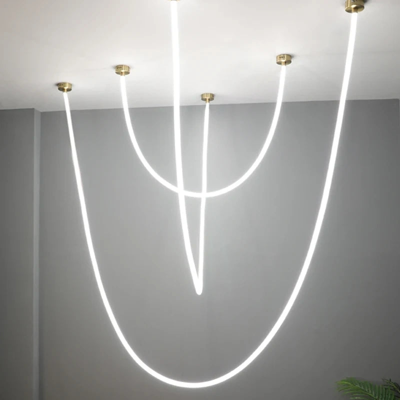 Minimalist Flexible LED Tube Chandelier