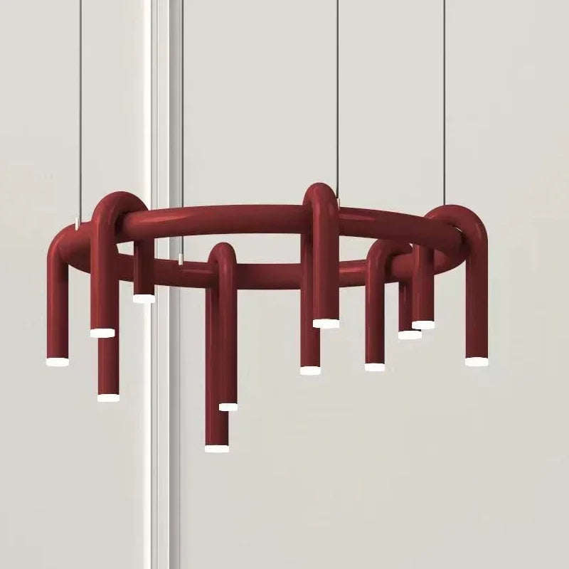 Calder Red Tube Chandelier
