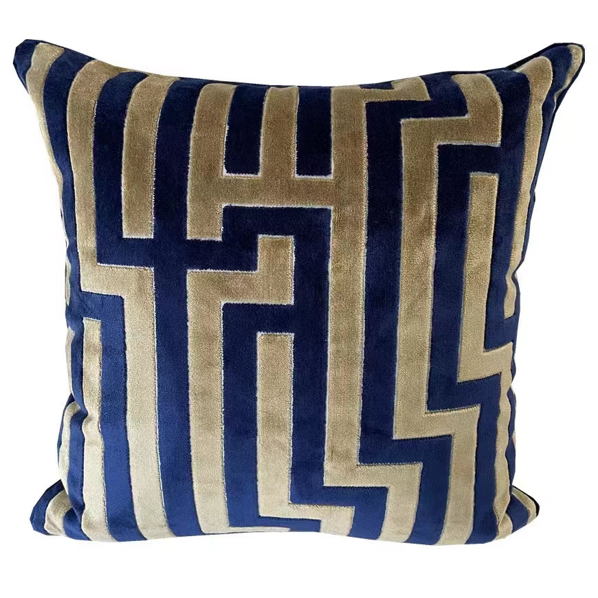 French Luxury Maze Velvet Pillow Case