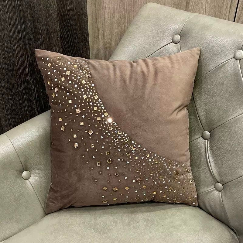 Luxury Crystal Velvet Pillow Case