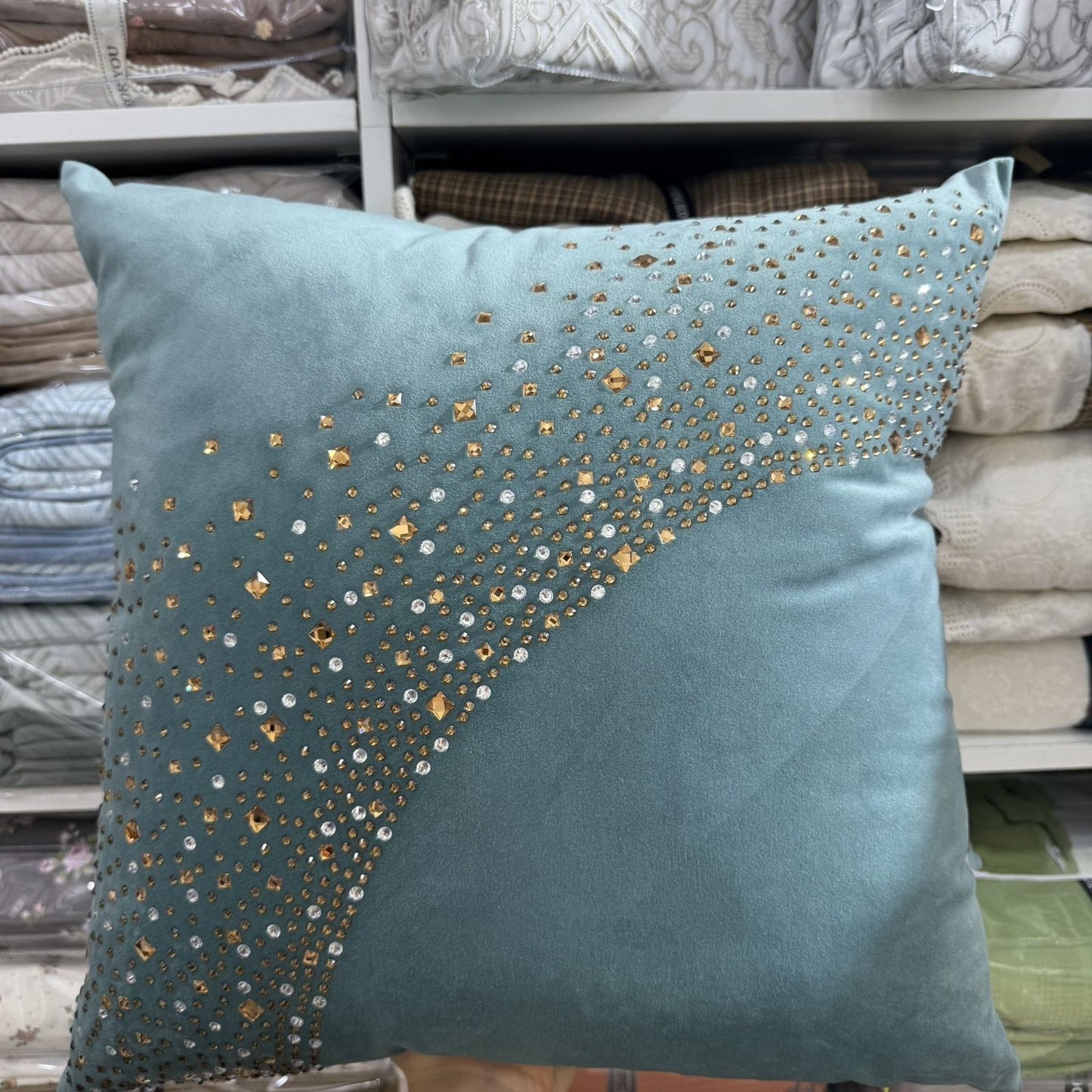 Luxury Crystal Velvet Pillow Case