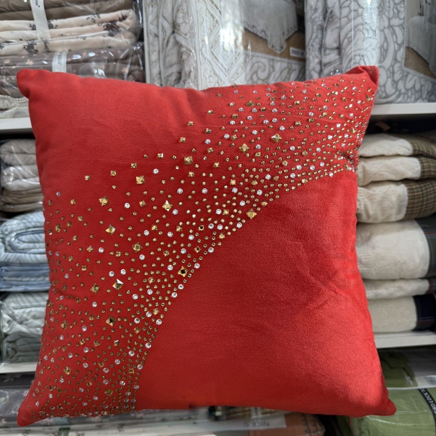 Luxury Crystal Velvet Pillow Case