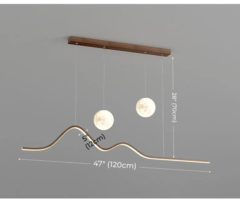 Forma Minimalist Arc LED Pendant Light with Two Globes