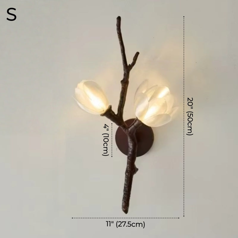 Roselle Tree Branch Floral Wall Sconce