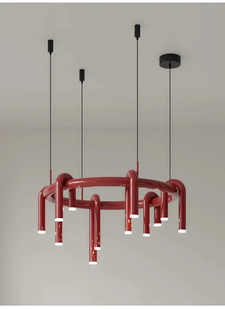 Calder Red Tube Chandelier