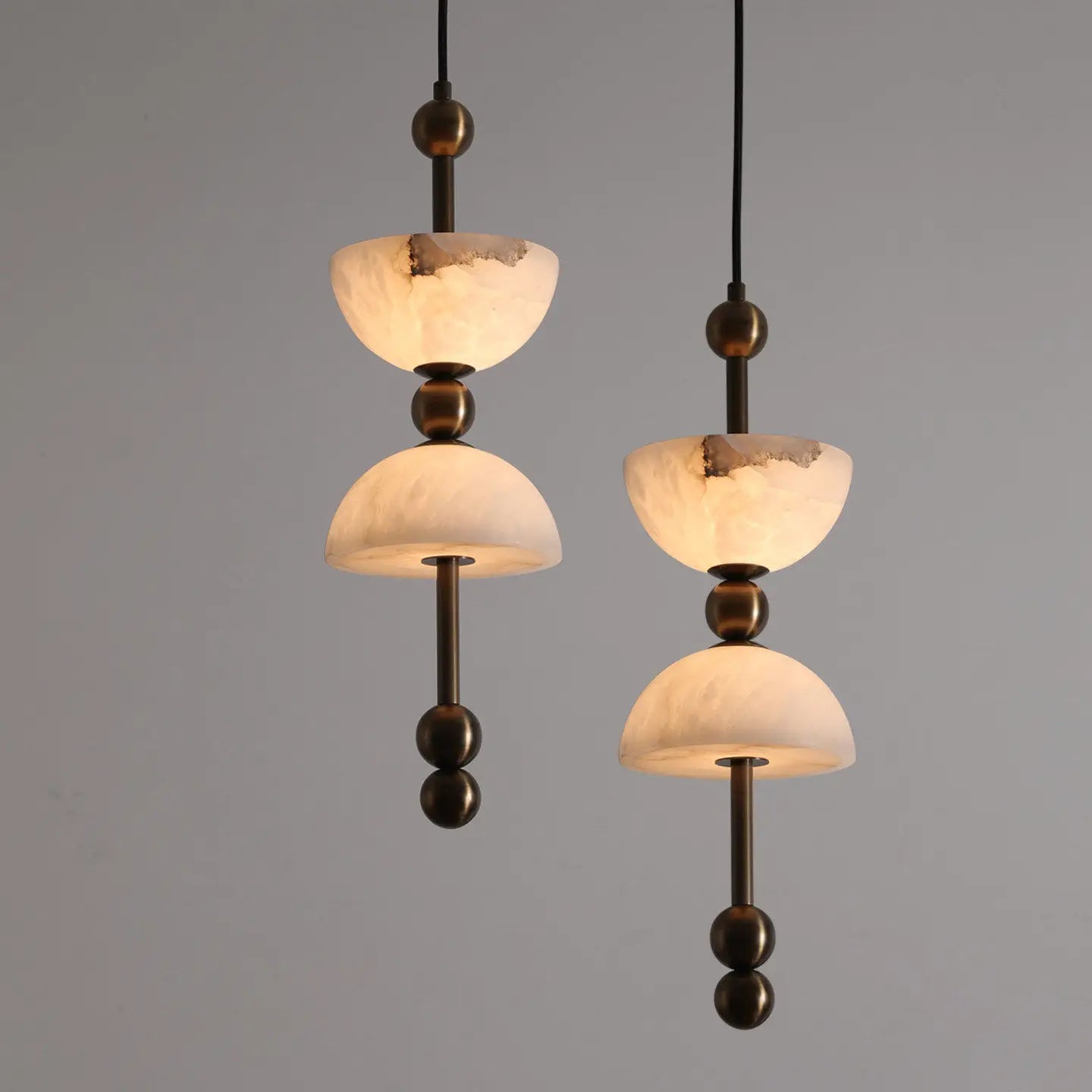 Celeste Double Dome Alabaster Pendant Light