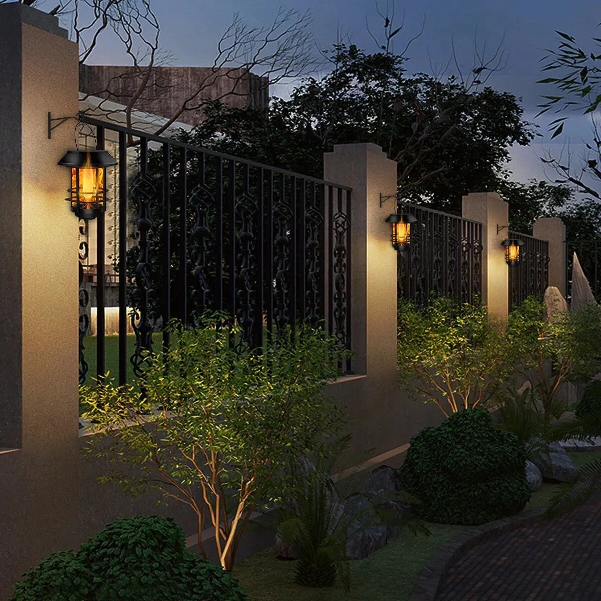 Ashford Flickering Flame Solar Wall Lantern