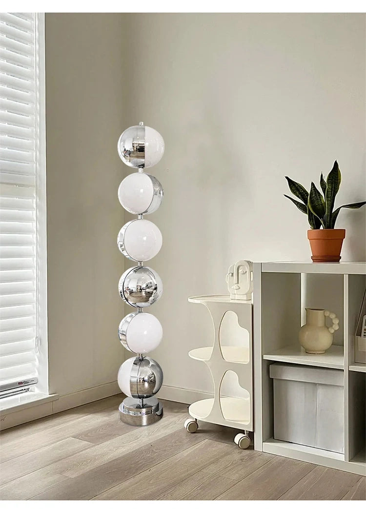 Astra Rotatable Silver Sphere Table Lamp & Floor Lamp