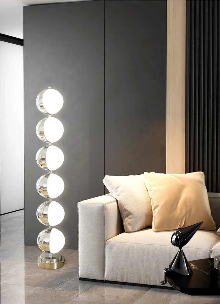 Astra Rotatable Silver Sphere Table Lamp & Floor Lamp