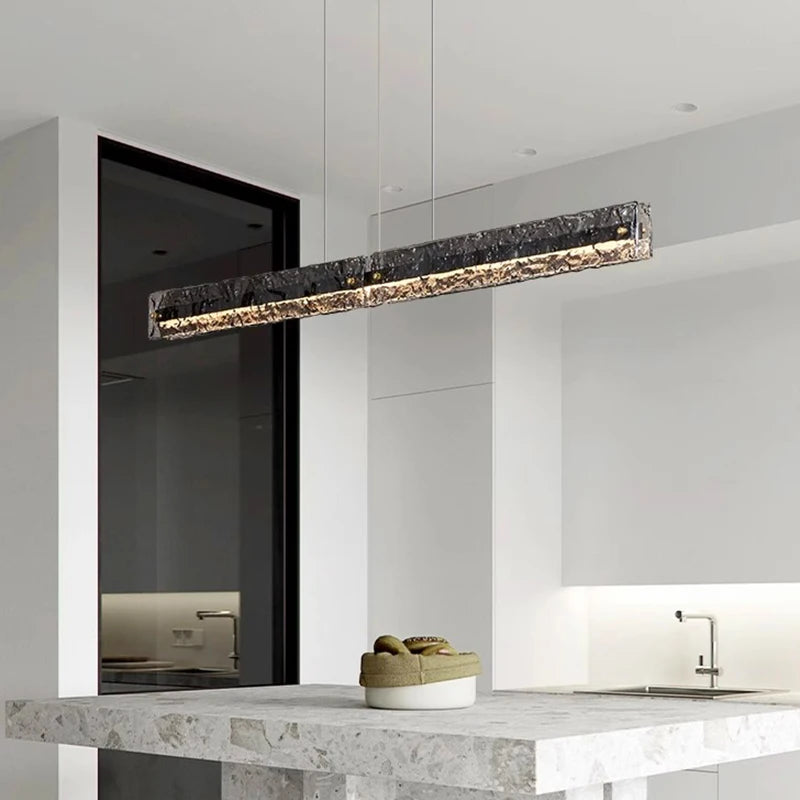 Bling Textured Glass LED Pendant Light for Dining Room