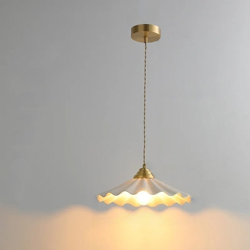 Lucie Pleated Ceramic Pendant Light