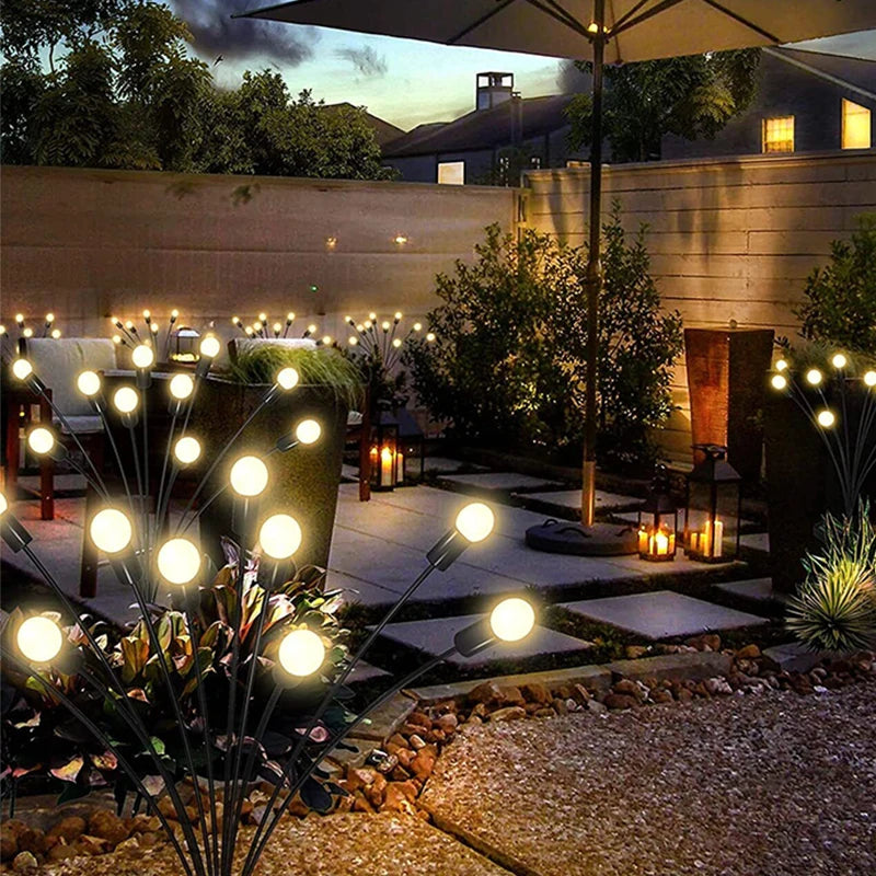 Solar Firefly Garden Lights – Outdoor Waterproof LED Pathway Decor (10 Bulbs per Stem)