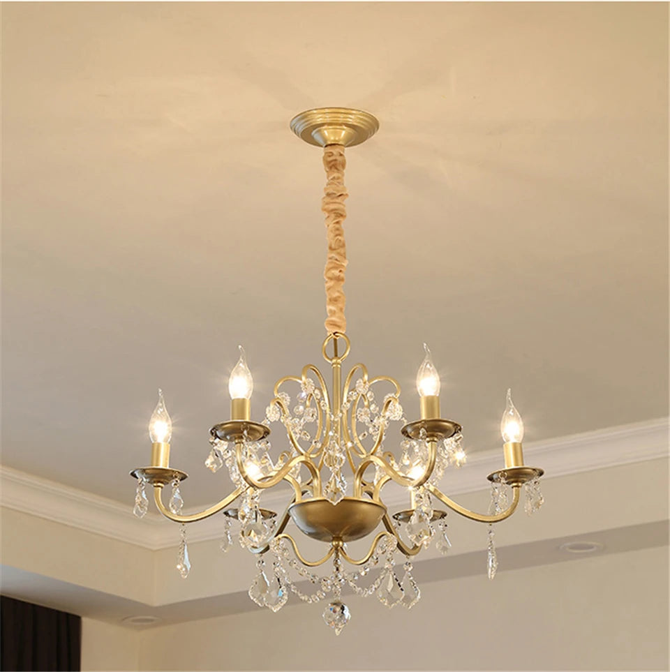 Luxurious Gold Crystal Chandelier