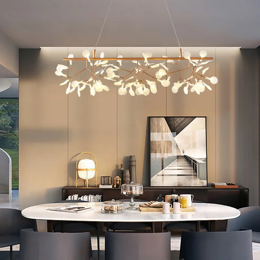 Heracleum Rose Gold Branch Linear Chandelier