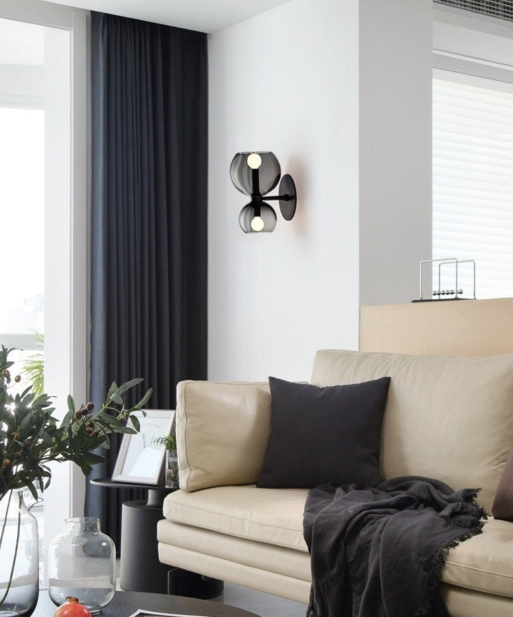 Nordic Luxury Smoky Glass Wall Lamp