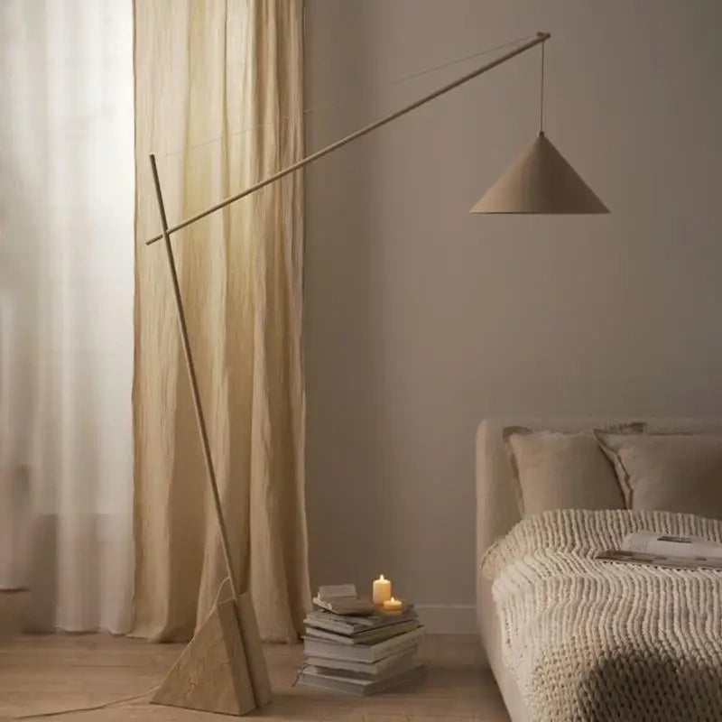 Arden Travertine Cantilever Floor Lamp