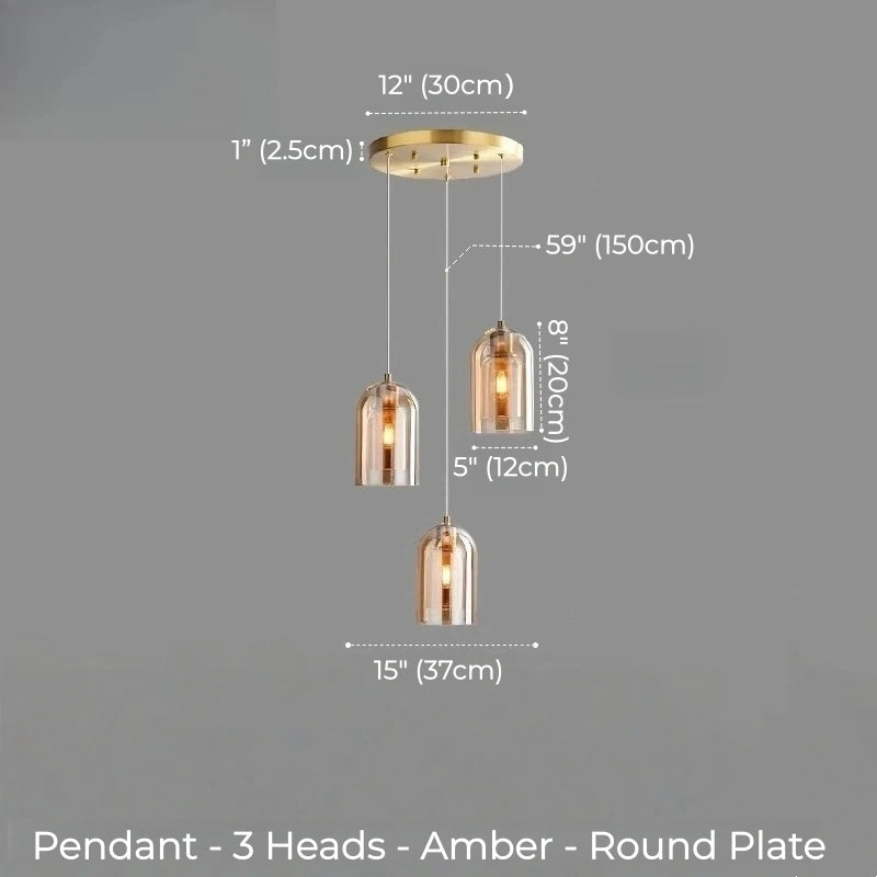 Scandinavian Dome Glass Pendant Light