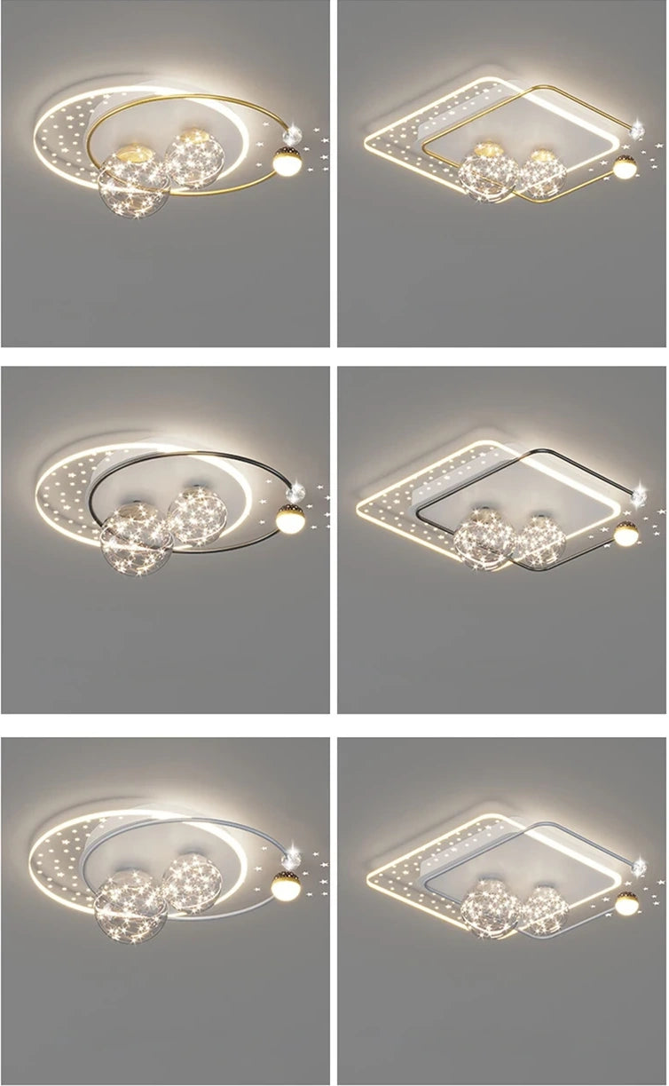 Starry Orbit Halo LED Flush Mount Light