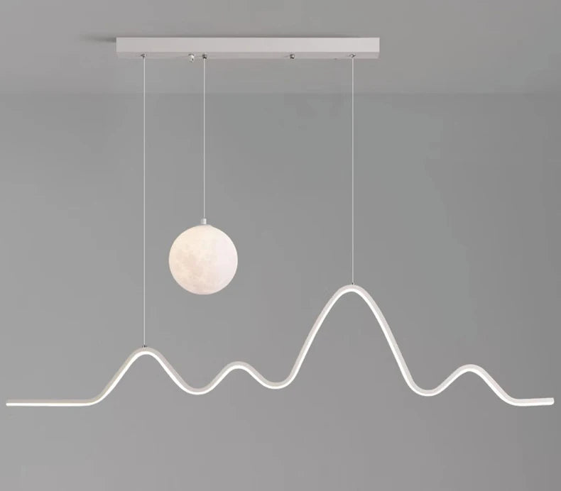 Forma Minimalist Arc LED Pendant Light with One Globe