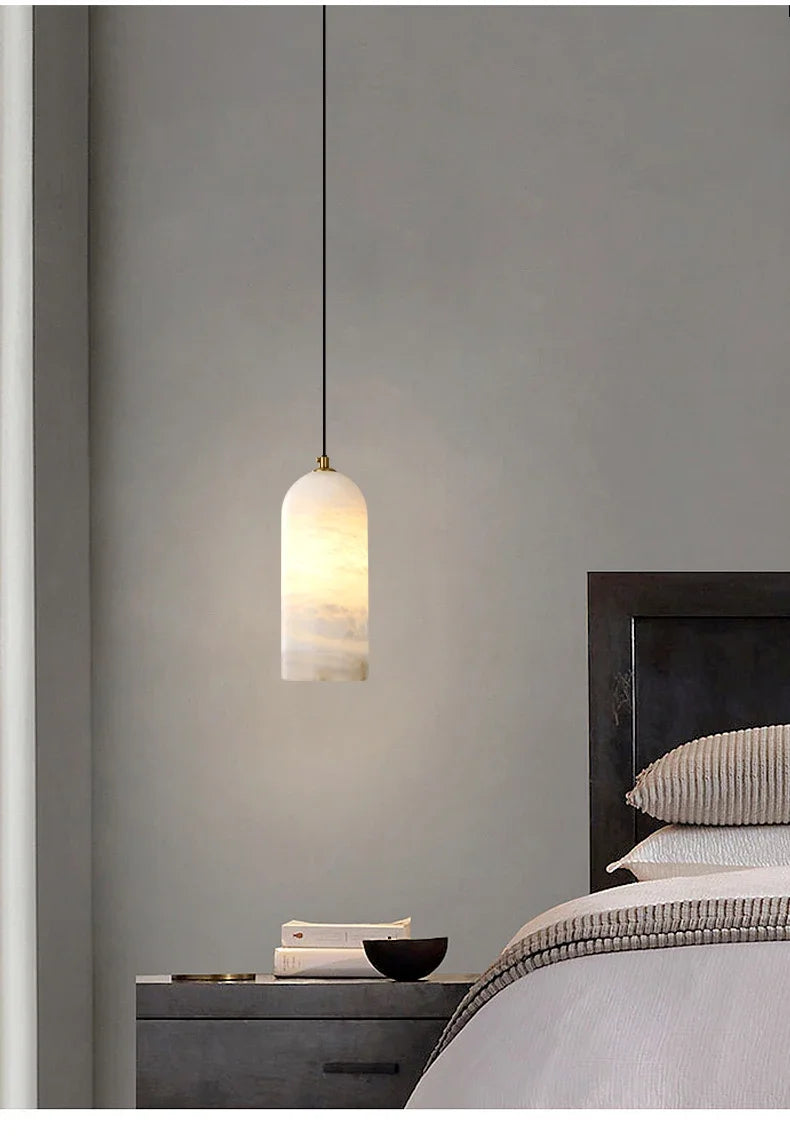 Natural Alabaster Lighting, Minimalist Alabaster Pendant Light, Soft ...