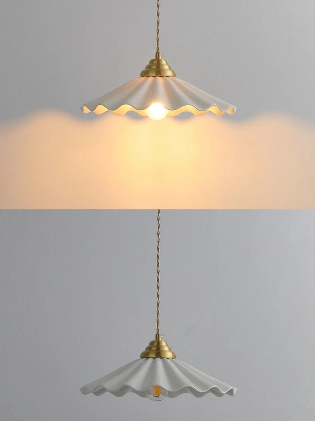 Lucie Pleated Ceramic Pendant Light