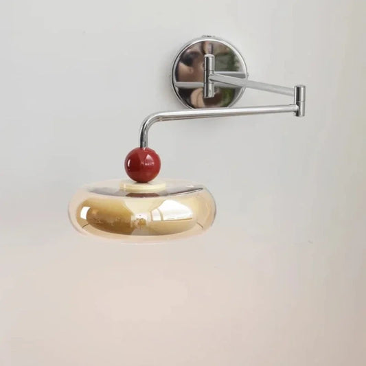 Marcella Amber Glass Adjustable Swing Arm Wall Sconce