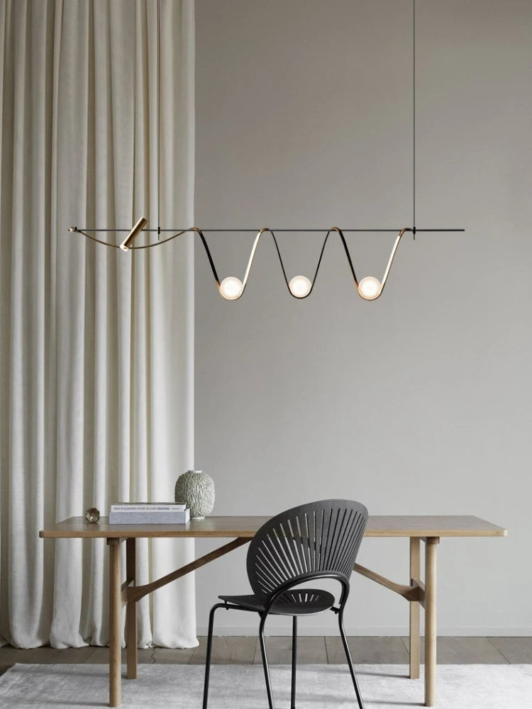 Aurelio Sculptural Wave Linear Chandelier